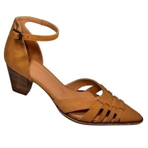 Sundance Catalog Whispering Dream Leather Heels Ankle Strap 39/8.5 NEW